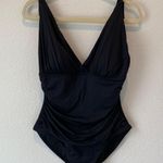 Liz Claiborne Black Ruched One Piece Swimsuit Size 16 Photo 0