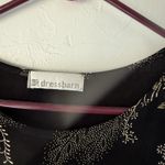 Dress Barn  Shirt Y2k Medium Black Gold Floral Print 3/4 Sleeve Stretch Top Grunge Photo 3