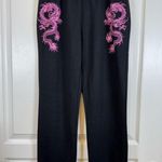 Adika  Black Sweatpants Joggers Dragon Pants Size Small EUC #5642 Photo 1