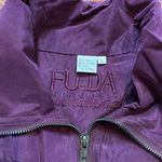 VTG SILK DARK PURPLE FRINGE WINDBREAKER ZIP UP JACKET Size M Photo 4
