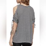 ALL SAINTS Harper Striped Cold-Shoulder Tee Navy / White Size Small Photo 1
