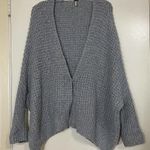 Free People Crochet knit oversized baby blue drop shoulder cardigan sweater XS Photo 0