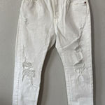 Levi's 501 Jeans White Distressed Button Fly Women's Size 26x30 Straight Raw Hem Photo 0