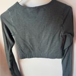 Lululemon Ebb to Street Cropped Long Sleeve Dark Green Photo 1