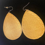 Festive Teardrop Christmas leather earrings Brown Photo 3