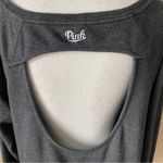 PINK - Victoria's Secret PINK VS | SEAS THE DAY Charcoal Gray Open Back Oversized Sweatshirt Sz M Photo 4