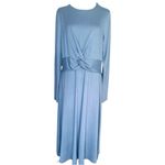 A New Day NEW  Periwinkle Blue Longsleeve Twist Front Midi Dress, L Photo 3