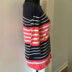Banana Republic Navy Blue, Pink and White Striped Sweater Photo 3