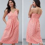 Joules linen and viscose polka dot midi dress Pink Size 10 Photo 2