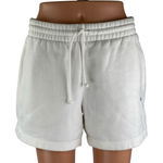 Aritzia TNA Sweatfleece Women's White Boyfriend Fit Lounge Mini Shorts Size S Photo 0