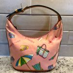 Dooney & Bourke Y2K Miami Beach Pink Background Hobo Bag with Rainbow Zipper Photo 2