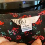 Volcom black red sheer floral rose cape top party dress vacation pool cover up Photo 14