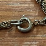 Vintage 12K Gold Filled Filigree Bar Rope Chain Bracelet with Center Diamond Photo 12