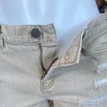 Ralph Lauren neutral cream women's size 6 ripped denim jean shorts button zip Photo 4