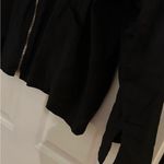 Flax  Black 100% Linen Front Zip Lightweight Jacket Blazer Size Large Photo 7