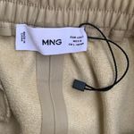 Mango Cream/Beige MNG Faux Leather Jogger Pants w/ Elastic Drawstring Waist Photo 4