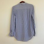 Equipment  Femme Navy and White Gingham Silk Button Down Blouse Size Small Photo 6