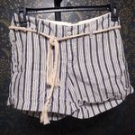Michael Stars Stripe Linen Shorts with Rope Belt Photo 0