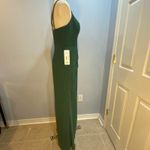 Azazie Leo Bridesmaid Dress Dark Green Formal Gown Ruched Slit Prom Award A6 NWT Photo 8