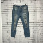 Cello  Jeans Distressed Mid Rise Light Wash Boyfriend Denim Women’s 11 Ripped Y2K Photo 0