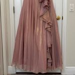 Mac Duggal NWT 49252 Pink Iridescent One Shoulder Rosette Ball Gown Size 10 Photo 8