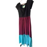 Anthropologie -Maeve Colorblock Maxi Dress Casual Short Sleeve Dress Small Photo 6