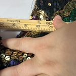 Vintage SNF Silk Sequin Beaded Top M Multicolor Geometric Whimsigoth Disco Party Size M Photo 4