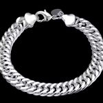 Boutique NEW Solid Curb Cuban Link Bracelet 925 Sterling Silver Statement Jewelry ‎ 8" Photo 0