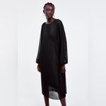 ZARA  Black Pleated Midi Dress. - S Photo 3