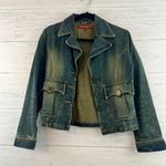 Jennyfer J Faded Y2K 90s Grunge Denim Jacket Size S Blue Photo 0