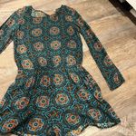 Patrons of Peace  | Long Sleeve Open Back Romper Boho Teal Women’s Size M Photo 4