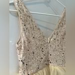 FAERIESTY Gorgeous Plunging Neck Cascading Ruffle Hem Sequin Dress Size XS Photo 6