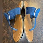 Liz Claiborne Denim Strap Sandals with Gold Tone Accents - size 9 Photo 2