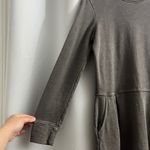 Gap  MEDIUM Gray Sweater Dress Long Sleeve Lagenlook with Pockets Distressed Fade Photo 4