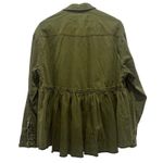 We The Free Olive Green Dylan Peplum Shirt Button Snap Front Western Style XS Photo 6