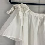 H&M NWT  White Cotton Baby Doll Off The Shoulder Short Sleeve Top Bows Size 4 Photo 1