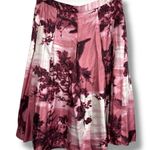 Fresh Twist Red Pink Burgundy Tree Print Silk Skirt Size 16 Photo 6