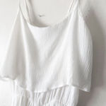 Bishop and Young White Textured Layered Flounce Romper Women’s Size L Photo 2
