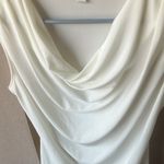 Dress Barn  Ivory Drape Neck Blouse small Photo 1