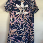 Adidas  Originals Tie Dye T-Shirt‎ Dress Logo Graphic Navy Pink Size XS Photo 0
