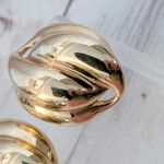 Vintage Clip On Earrings Extra Large Chunky Statement Gold Tone Photo 6