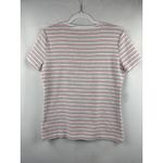Tommy Hilfiger Womens Striped Crew Neck T-Shirt L/G 100% Cotton White/Red/Black Photo 3