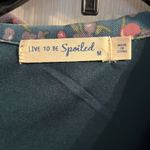 Live to be spoiled NWOT Green floral mini dress with ruching in the front size medium Photo 2