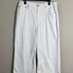 Abercrombie & Fitch Curve Love High Rise Cropped Wide Leg Jeans Womens 14S White Photo 3