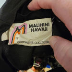 Vintage Malihini Hawaii Black Floral Hawaiian Sarong‎ Wrap Maxi Skirt 1 Large XL Photo 4