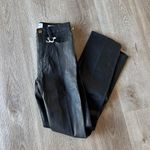 frame denim FRAME Women's Le Sylvie Coated Straight-Leg Jeans Black Noir Photo 6