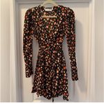 Rotate Birger Christensen “Emma” Floral Dress Size 8 US Ties at Waist Black Red Photo 1