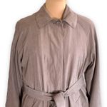London Fog Vintage 90s  Faux Suede Tan Trench Coat Belted Size 6 Zip Lining Fall Photo 1