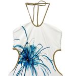 Speedo NWT Firecracker Cutout One Piece Swimsuit White Blue Size 34 | US Size 8 Photo 5