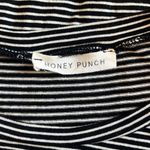 Honey Punch  Black White Stripe Sleeveless Top Shirt Medium Flowy Exaggerated Photo 3
